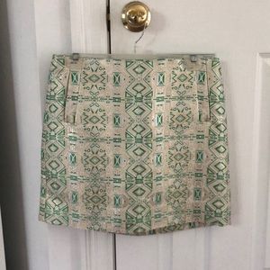 J. Crew gold and green skirt sz 4